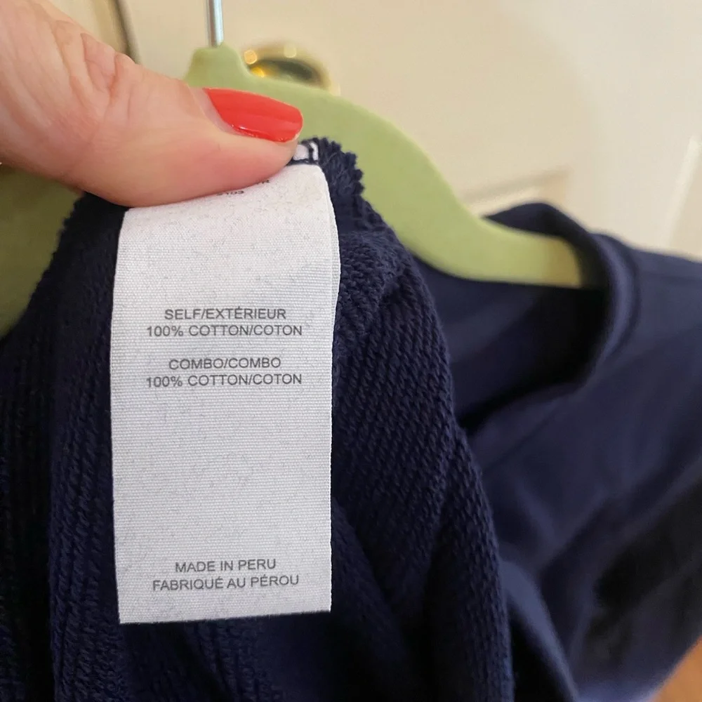 Derek Lam 10 Crosby | Women's Navy Blue Crewneck Sweater Ombre Sleeves S